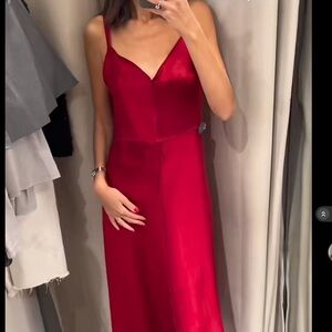 Zara Vibrant Red Midi Dress